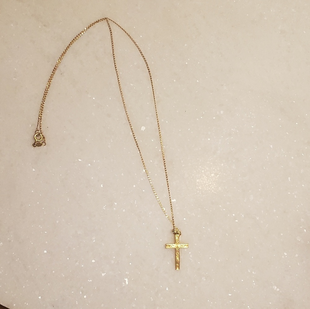 14k gold cross necklace